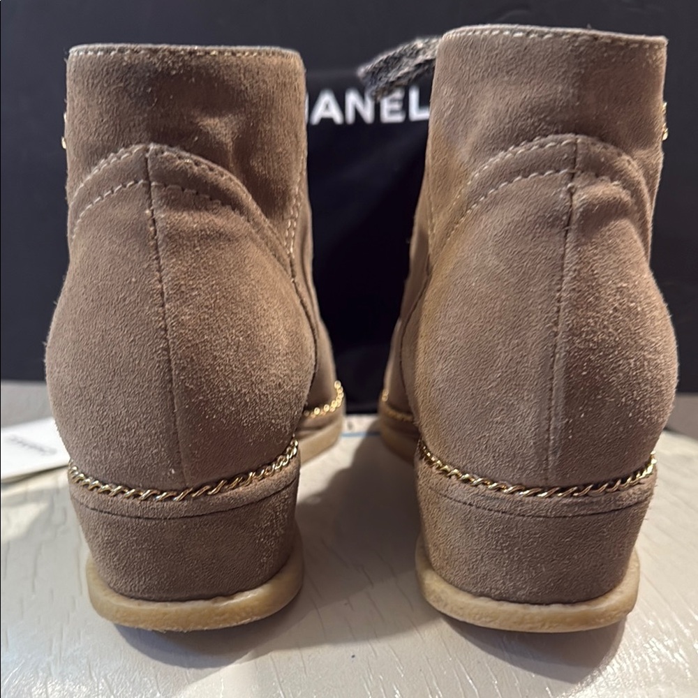 Chanel Women’s Tan Suede Boots - Picture 4 of 12